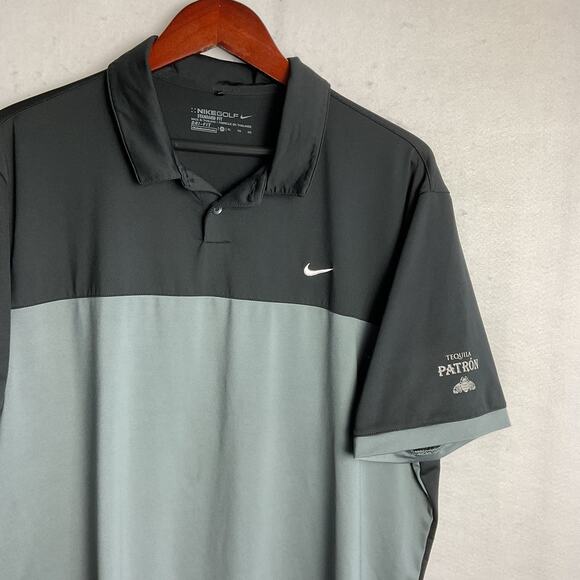 Nike Golf Dri Fit Standard Fit Quarter Button Patron Tequila Black and Grey XL - Picture 2 of 12